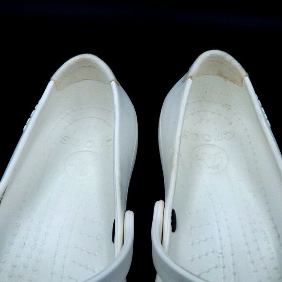 Crocs Alice White Mary Jane Women 8 Work Shoe Slip On Flats - Picture 6 of 12